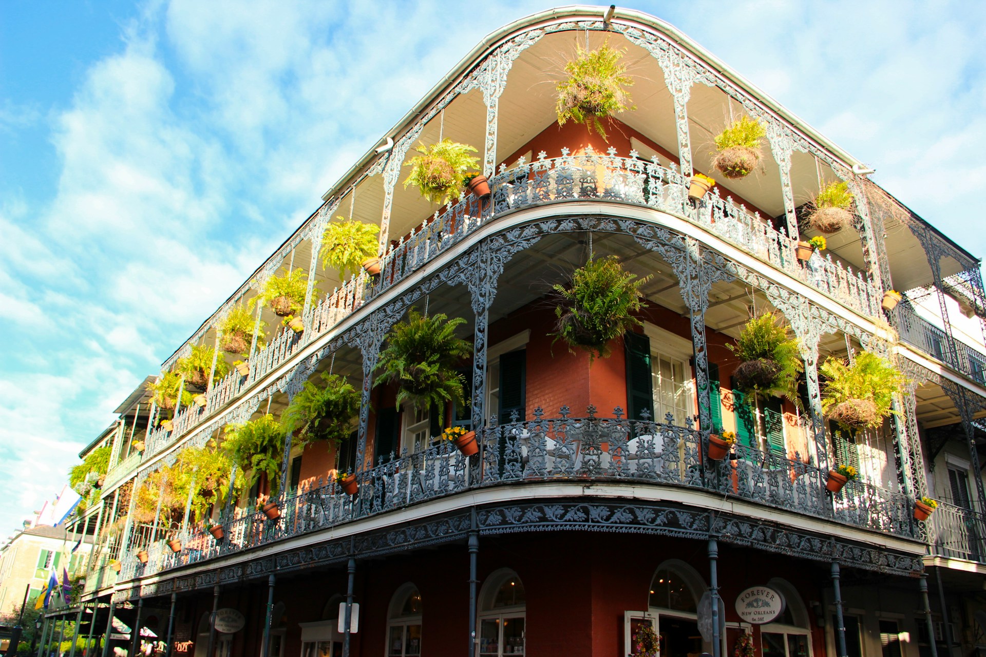 New Orleans skyline with French Quarter architecture and Mississippi River