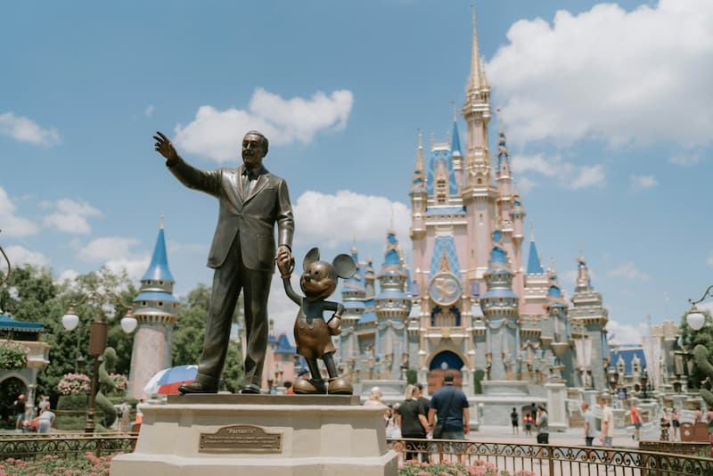 Orlando skyline featuring theme parks and lush landscapes